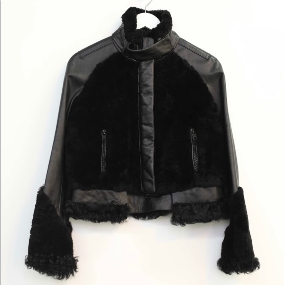 Givenchy SALE shearling and leather jacket